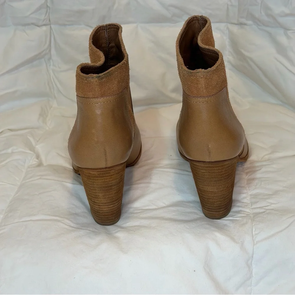 Kate Spade NY Women's Camel/Tan Slip-On Leather & Suede Ankle Boots - Size 9 1/2